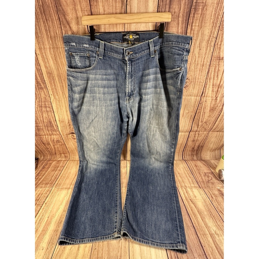 Lucky Brand 181 Men's Relaxed Straight Flex Fit Blue Jeans Med Wash 44x31